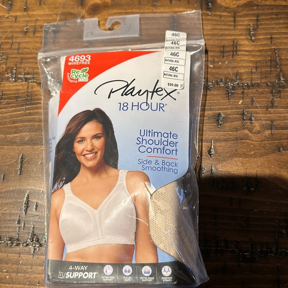 Playtex 18 hour bra natural beige size 46C new